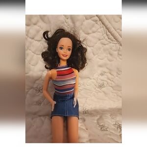 Barbie Mattel Vintage Barbie  Twist N Turn  Brunette Doll Stamped 1966 Mattel